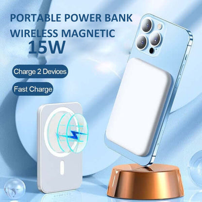 🔥Het rea 50 % rabatt🔥15 W snabb laddning, bärbar trådlös magnetisk powerbank