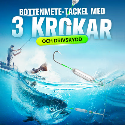 3 Krokar Anti Drift Bottenfiske Rigg