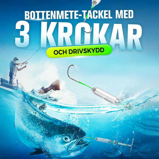 3 Krokar Anti Drift Bottenfiske Rigg