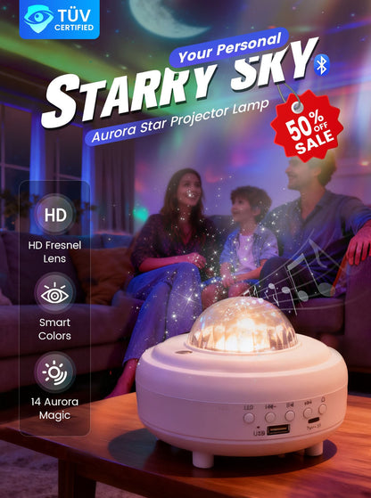 Nordlysprojektor med Bluetooth og musikkmodus
