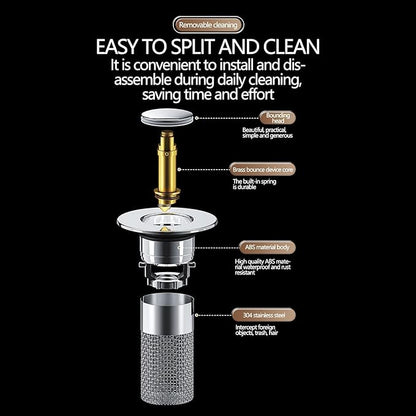 Stop Drain Clogs Instantly! Pop-Up Sink Drain Filter