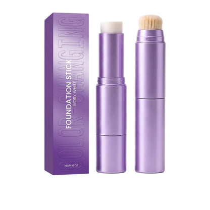 2-i-1 concealer- og foundationstift med innebygd børste