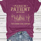 👕I'M From 1900S✨ Vintage-T-shirt med rund hals och bokstavstryck för kvinno