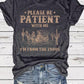 👕I'M From 1900S✨ Vintage-T-shirt med rund hals och bokstavstryck för kvinno
