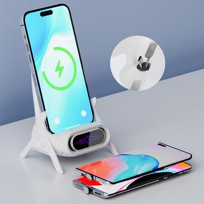 📱 50 % RABATT! ✨ Telefonhållare med trådlös snabbladdare – universell justering och 360° rotation, perfekt för resor eller kontoret 🚗📦