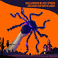 Halloween-dekoration med svart spindel och ljus