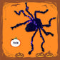 Halloween-dekoration med svart spindel och ljus