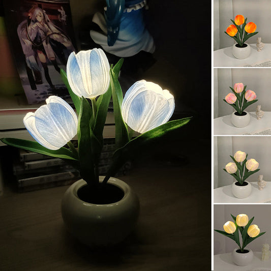 LED-nattlampa i form av en tulpan bordslampa🌷✨