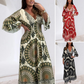 🔥Retro boho maxikjole for damer med dyp V-utringning🔥