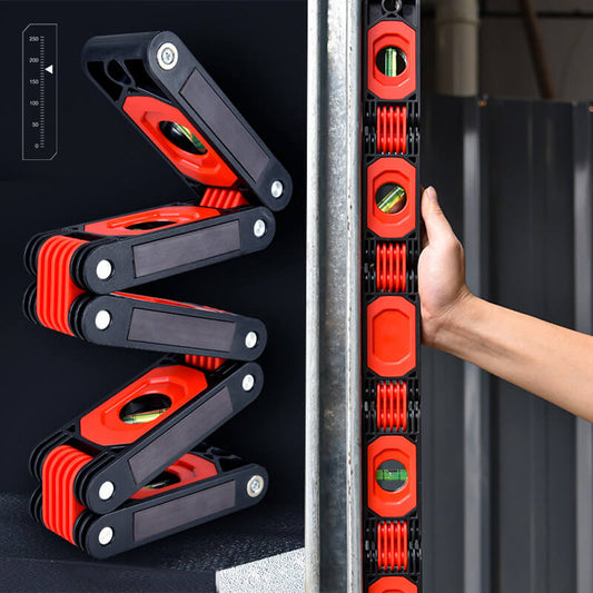 Multifunktionell hopfällbar vattenpasslinjal