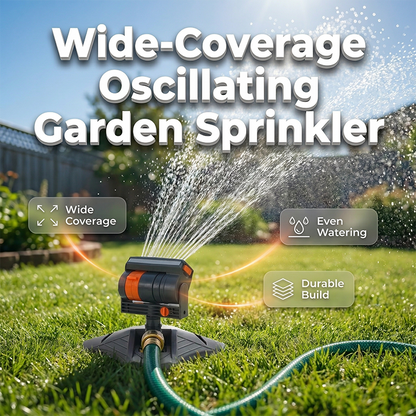 💧 50% RABATT NU! 🌿 Bred-Täckning Roterande Trädgårdssprinkler – Justerbar Sprut & Lång Räckvidd – Stabil Bas & Skräpfilter – Enkel Gräsmatta Vård 🏡