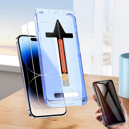 Skärmskydd i härdat glas med kit för automatisk justering