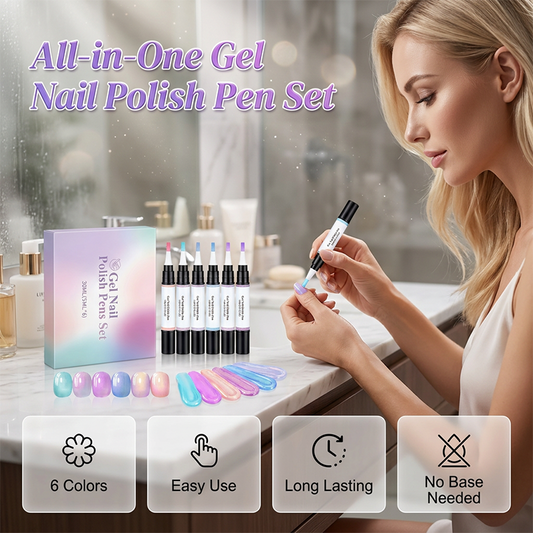 Set med 6 gelnagellackspennor