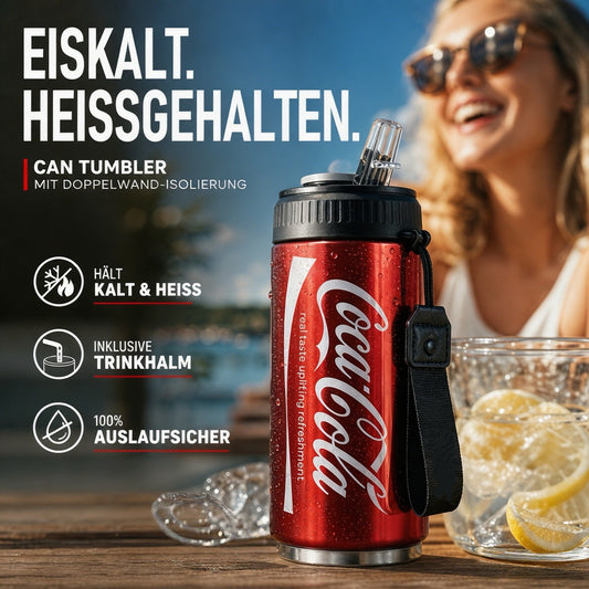🥤Dubbelväggig, isolerad mugg i rostfritt stål i form av en colaburk