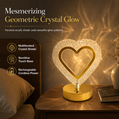 💎 50 % RABATT NU! ✨ Geometrisk kristall-nattlampa – touch-kontroll, 3 färger & USB-uppladdningsbar för mysigt sovrumssken 🌙