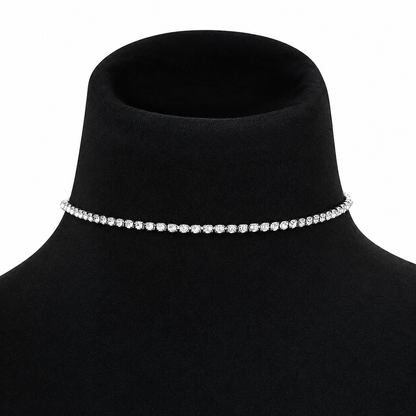 Elegant choker-halskjede med rhinestones for kvinner